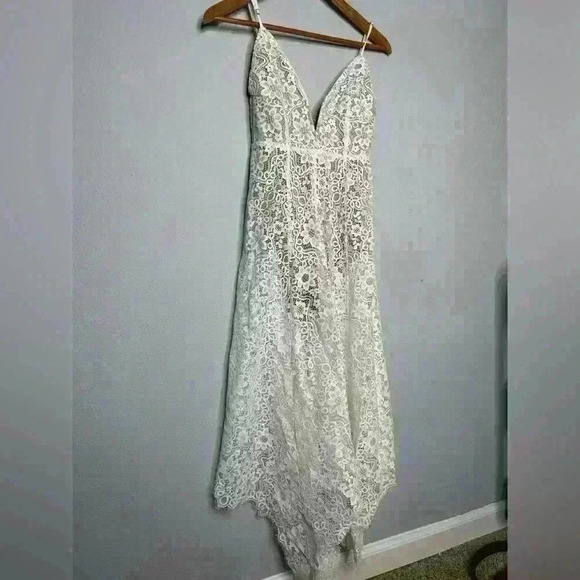 For Love & Lemons Rosemary white lace midi dress XS - Picture 4 of 6